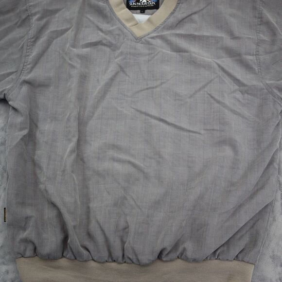 Sun Mountain Sweatshirt Mens L Gray Beige Long Sleeve VNeck Pullover Activewear - Picture 12 of 16